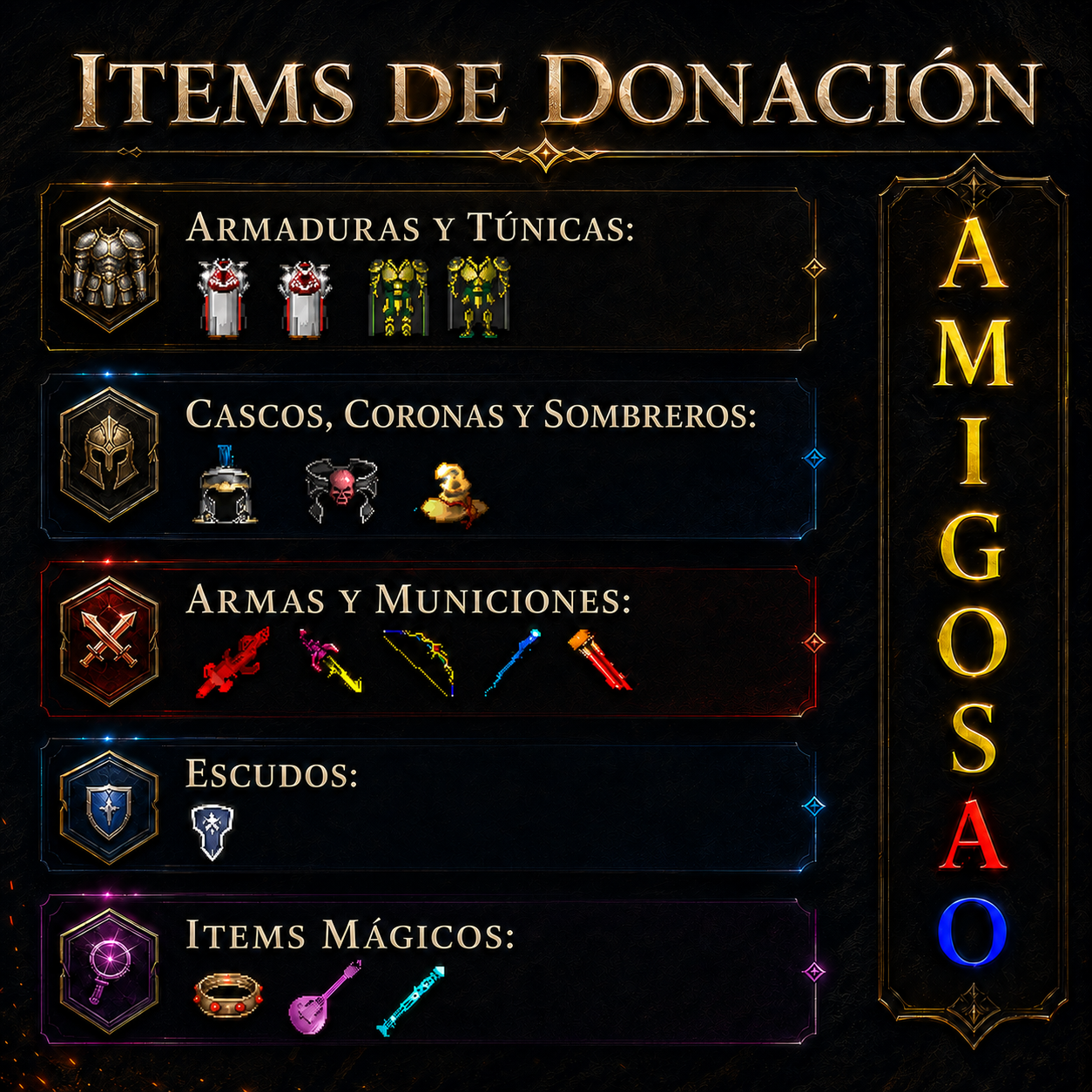 Ítems de Donación Amigos AO
